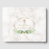 Sierlijke citroen vruchten marmer gouden kruis jon gastenboek (Achterkant)