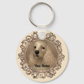 Sierlijke cocker spaniel aangepaste naam sleutelhanger (Voorkant)