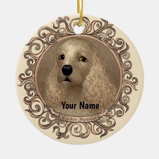 Sierlijke cocker spaniel versiering keramisch ornament (Voorkant)