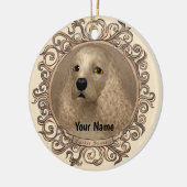 Sierlijke cocker spaniel versiering keramisch ornament (Links)