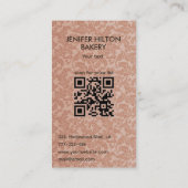 sierlijke cupcake damask bakkerij QR code Visitekaartje (Achterkant)