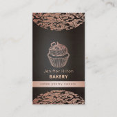 sierlijke cupcake damask bakkerij QR code Visitekaartje (Voorkant)