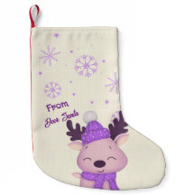 Sierlijke Cute Paarse Rendier Kerstsok