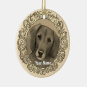Sierlijke Dachshund Keramisch Ornament (Rechts)