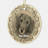 Sierlijke Dachshund Keramisch Ornament (Links)