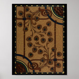 Sierlijke Deco Bloemen Poster