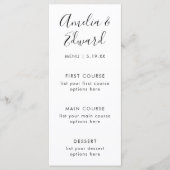 Sierlijke Delicate Blush Wedding Menu Kaart (Voorkant)