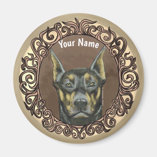 Sierlijke Dobermann Magneet (Voorkant)