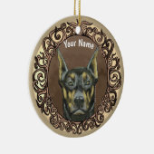 Sierlijke Dobermann naam ornament op maat (Rechts)