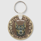 Sierlijke Dobermannen eigen naam Sleutelhanger (Voorkant)