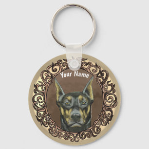 Sierlijke Dobermannen eigen naam Sleutelhanger