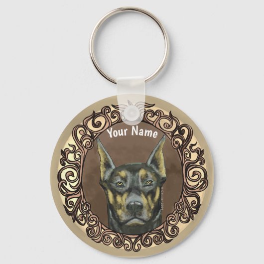 Sierlijke Dobermannen eigen naam Sleutelhanger (Voorkant)
