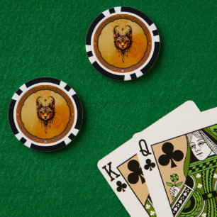 Sierlijke elegantie: Een portret van een kat. Poker Chips