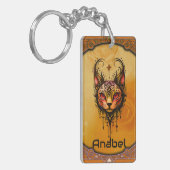 Sierlijke elegantie: Een portret van een kat. Sleutelhanger (Voorkant Links)