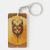 Sierlijke elegantie: Een portret van een kat. Sleutelhanger (achterkant)