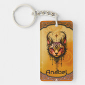 Sierlijke elegantie: Een portret van een kat. Sleutelhanger (Voorkant)