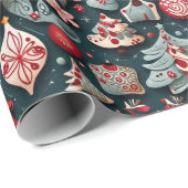 Sierlijke Elegantie: Kerstmatte Cadeaupapier (Rol Hoek)