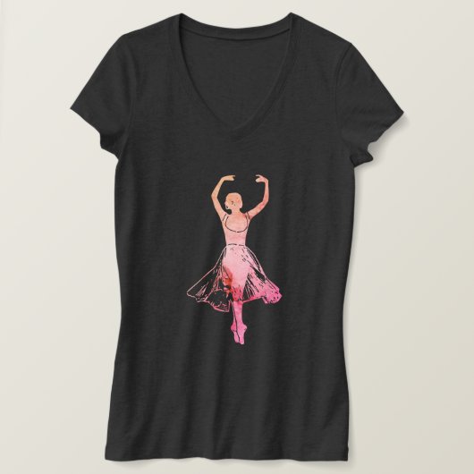 Sierlijke en poëtische ballerina silhouet t-shirt (Design voorkant)