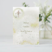 Sierlijke en sprankelende doop plat bedankt kaarte (Staand voorkant)