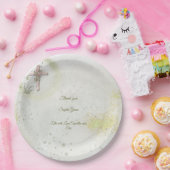 Sierlijke en sprankelende kruisdoop papieren borde papieren bordje (Feest)