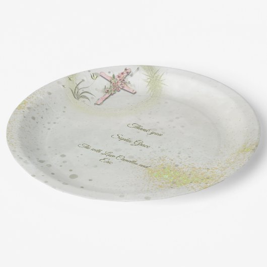 Sierlijke en sprankelende kruisdoop papieren borde papieren bordje (Gekanteld)