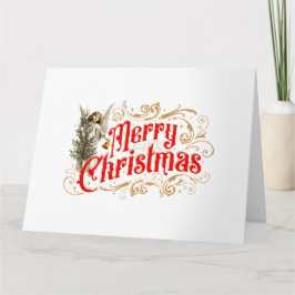 Sierlijke Engel-Vrolijk Kerstmis-Retro Kaart