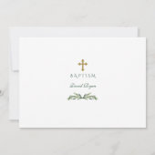 Sierlijke eucalyptusbladkrans jongensfoto doop kaart (Achterkant)