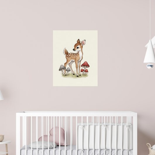 Sierlijke Fawn Woodland Nursery Poster (Kinderkamer 2)