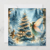 Sierlijke feeën in Winter Wonderland Feestdagenkaart (Voorkant)