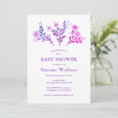 Sierlijke Florals Elegant Chic CUSTOM BABY SHOWER Kaart (Staand voorkant)