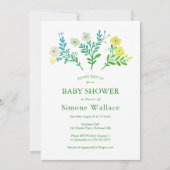 Sierlijke Florals Elegant Chic CUSTOM BABY SHOWER Kaart (Voorkant)