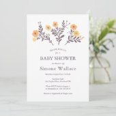 Sierlijke Florals Elegant Chic CUSTOM BABY SHOWER Kaart (Staand voorkant)