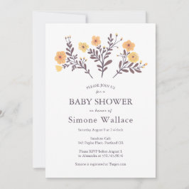 Sierlijke Florals Elegant Chic CUSTOM BABY SHOWER Kaart