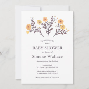 Sierlijke Florals Elegant Chic CUSTOM BABY SHOWER Kaart