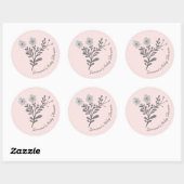 Sierlijke Florals Elegant Chic CUSTOM BABY SHOWER Ronde Sticker (Vel)