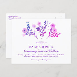 Sierlijke Florals Elegant Chic CUSTOM BABY SHOWER Uitnodiging Briefkaart