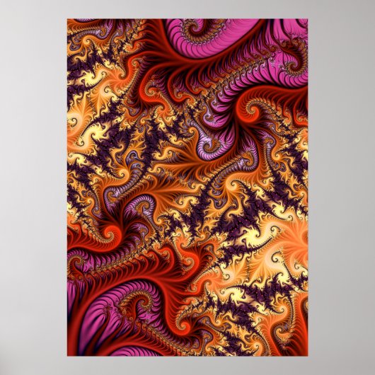 Sierlijke Fractale Spiralen Poster (Voorkant)