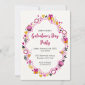 Sierlijke Galentines Uitnodiging Ovaal Frame (Voorkant)