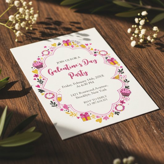 Sierlijke Galentines Uitnodiging Ovaal Frame