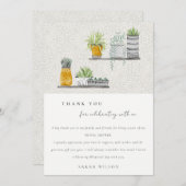 Sierlijke Gebladerde Bruiloftsshow in Pot Bedankkaart (Voorkant / Achterkant)