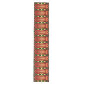 Sierlijke Gebrandschilderde Kersttafel Runner Medium Tafelloper (Voorkant)
