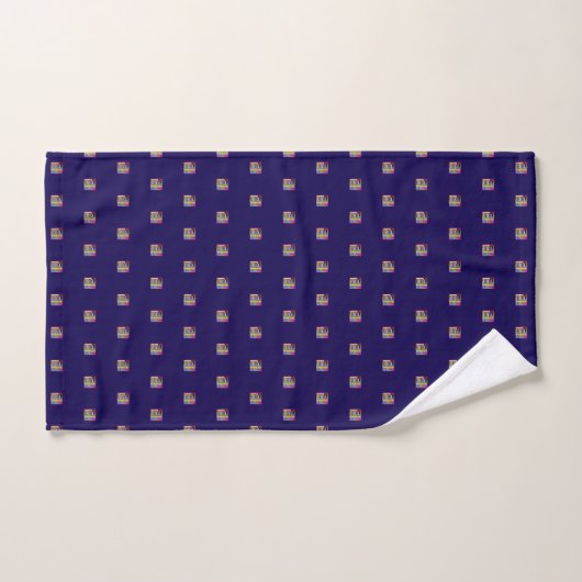 Sierlijke Geo Patronen Dk Blauw Bad Handdoek (Handdoek)