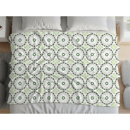 Sierlijke geometrische bloempatroon fleece deken