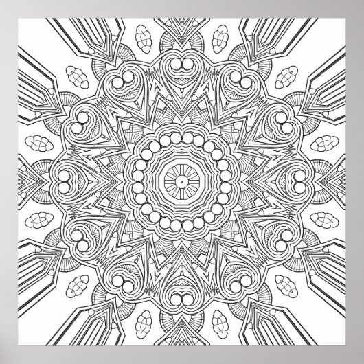 Sierlijke geometrische mandala met gefacetteerde l poster (Voorkant)