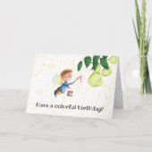 Sierlijke geschilderde peren gepersonaliseerde ver kaart (Voorkant)