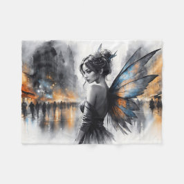 Sierlijke gevleugelde brunette minimalisme stedeli fleece deken