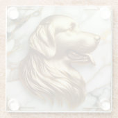 Sierlijke Golden Retriever Marble esthetiek Glazen Onderzetter (Achterkant)