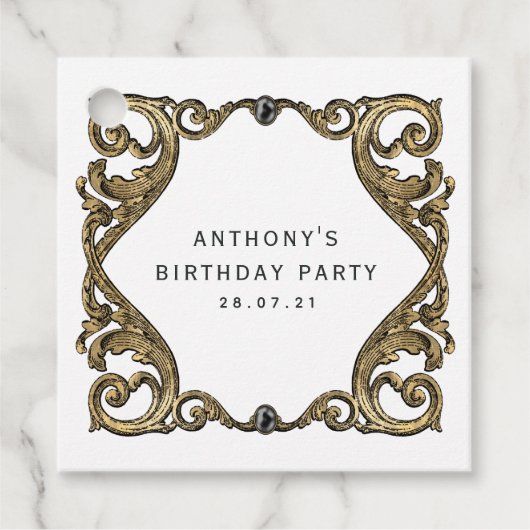 Sierlijke  Gotisch Bedankjes Labels (Voorkant)