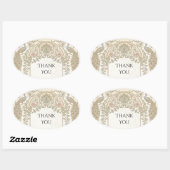 Sierlijke Gouden Barok Dank Je Oval Sticker (Vel)
