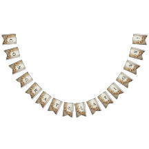 Sierlijke Gouden Bloei Vlaggenlijn Vlag